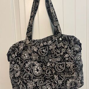 Thirty-One Black and White Floral Tote